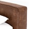 Linus Rustic Lodge Brown Upholstered Faux Leather Platform Bed - Queen
