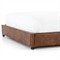 Linus Rustic Lodge Brown Upholstered Faux Leather Platform Bed - Queen