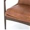 Olena Mid Century Brown Upholstered Leather Wood Frame Living Room Arm Chair