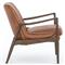 Olena Mid Century Brown Upholstered Leather Wood Frame Living Room Arm Chair