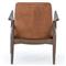 Olena Mid Century Brown Upholstered Leather Wood Frame Living Room Arm Chair