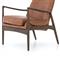 Olena Mid Century Brown Upholstered Leather Wood Frame Living Room Arm Chair