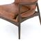 Olena Mid Century Brown Upholstered Leather Wood Frame Living Room Arm Chair