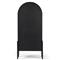 Ivan Mid Century Modern Black Oak Wood Brass Iron 2 Door Arched China Cabinet