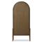 Ivan Mid Century Modern Brown Oak Wood Brass Iron 2 Door Arched China Cabinet