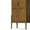 Ivan Mid Century Modern Brown Oak Wood Brass Iron 2 Door Arched China Cabinet