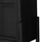 Ivan Mid Century Modern Black Oak Wood Brass Iron 2 Door Bar Cabinet