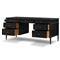 Tacorey Rustic Lodge Black Solid Oak Wood 7 Drawer Executive Desk