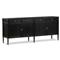 Tacorey Rustic Lodge Black Solid Oak Wood 4 Drawer 4 Door Sideboard