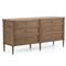 Tacorey Rustic Lodge Brown Solid Oak Wood 6 Drawer Double Dresser