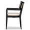 Tina Modern Beige Performance Black Wood Frame Cane Dining Arm Chair