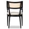 Tina Modern Beige Performance Black Wood Frame Cane Dining Arm Chair