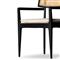Tina Modern Beige Performance Black Wood Frame Cane Dining Arm Chair