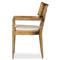 Tina Modern Beige Performance Brown Wood Frame Cane Dining Arm Chair