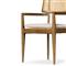 Tina Modern Beige Performance Brown Wood Frame Cane Dining Arm Chair