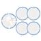 Maison French Blue Edge White Melamine Appetizer Plate - Set of 4