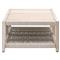 Wren Coastal Taupe Woven Rope Solid Teak 2 Tier Rectangular Outdoor Coffee Table