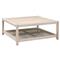 Wren Coastal Taupe Woven Rope Solid Teak 2 Tier Square Outdoor Coffee Table