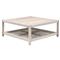 Wren Coastal Taupe Woven Rope Solid Teak 2 Tier Square Outdoor Coffee Table
