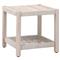 Wren Coastal Taupe Woven Rope Solid Teak Square Outdoor End Table