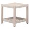 Wren Coastal Taupe Woven Rope Solid Teak Square Outdoor End Table