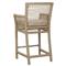 Sonia Coastal Beach White Upholstered Brown Woven Rope Outdoor Counter Stool