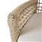 Sonia Coastal Beach White Upholstered Brown Woven Rope Outdoor Counter Stool