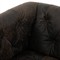 Emmy Rustic Lodge Vintage Black Leather Tufted Nailhead Trim Swivel Club Chair