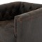 Emmy Rustic Lodge Vintage Black Leather Tufted Nailhead Trim Swivel Club Chair