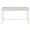 Ejiro Modern Classic Off White Mahogany Oak Wood Brass Pull 3 Drawer Desk