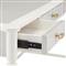 Ejiro Modern Classic Off White Mahogany Oak Wood Brass Pull 3 Drawer Desk