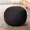 Azene Coastal Beach Black Woven Jute Round Pouf