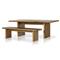 Alina Rustic Lodge Brown Oak Wood Rectangular Dining Table - 84&quot;W