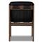Hadley Rustic Lodge Black Upholstered Leather Brown Wood Tufted Dining Arm Chair