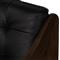 Hadley Rustic Lodge Black Upholstered Leather Brown Wood Tufted Dining Arm Chair