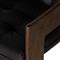 Hadley Rustic Lodge Black Upholstered Leather Brown Wood Tufted Dining Arm Chair