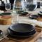 Livia Modern Classic Matte Black Stoneware Dinner Plate - Set of 4