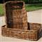 Camilla Coastal Beach Natural Woven Rattan Decorative Basket - Set of 2