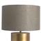 Maddux Industrial Loft Antique Brass Iron Grey Drum Shade Table Lamp