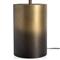 Maddux Industrial Loft Antique Brass Iron Grey Drum Shade Table Lamp