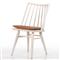 Lara Rustic Lodge Brown Leather Off White Oak Windsor Dining Side Chair
