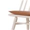 Lara Rustic Lodge Brown Leather Off White Oak Windsor Dining Side Chair