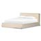 Linus Rustic Lodge Beige Linen Upholstered Slipcovered Bed - King