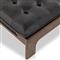 Hadley Black Upholstered Leather Brown Wood Rectangular Tufted Cocktail Ottoman
