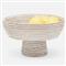 Londyn Coastal Whitewashed Rattan Footed Serving Bowl - Small
