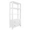 Worlds Away Davie Modern Matte White Oak Brass Metal Open Back Etagere