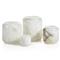 Fia Modern Classic White Solid Alabaster Candleholder - Extra Large