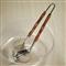 Fleur Coastal Beach Silver Stainless Steel Brown Bamboo Handle Serving Tong