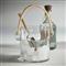 Fatima Coastal Beach Natural Woven Rattan Handle Glass Ice Bucket