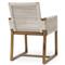 Palecek San Martin Coastal White Teak Taupe Woven Rope Outdoor Dining Chair